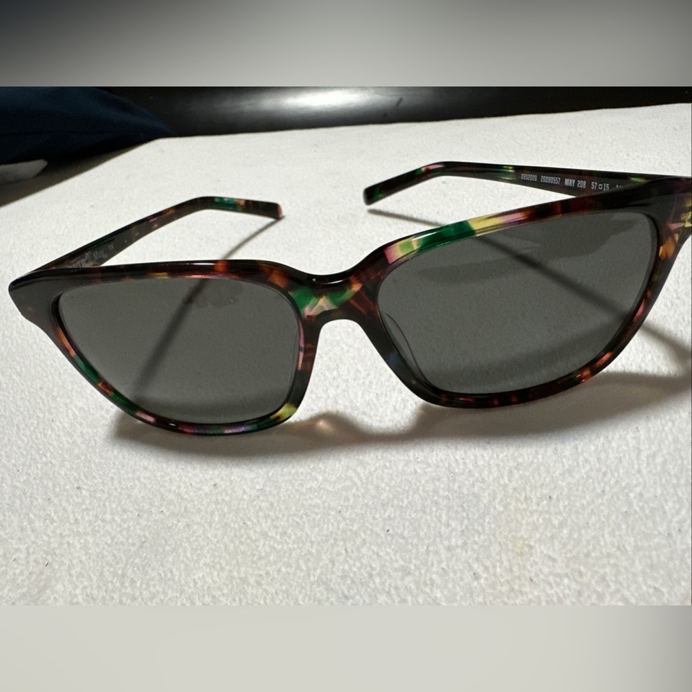 Costa May Women's Shiny Abalone Frame Grey Polarized Lens Sunglasses 57MM